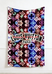 Neon Louis Vuitton Paris Flannel Throw Blanket 442